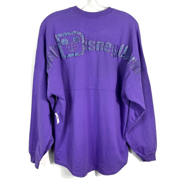Disney Tops - Disney Parks x Spirit Jersey Potion Purple Oversized Glitter Spellout Shirt NWT
